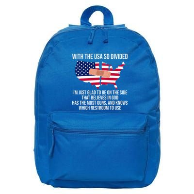 Glad To Be On The Side That Believes In God & Has Most Guns 16 in Basic Backpack