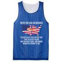 Glad To Be On The Side That Believes In God & Has Most Guns Mesh Reversible Basketball Jersey Tank