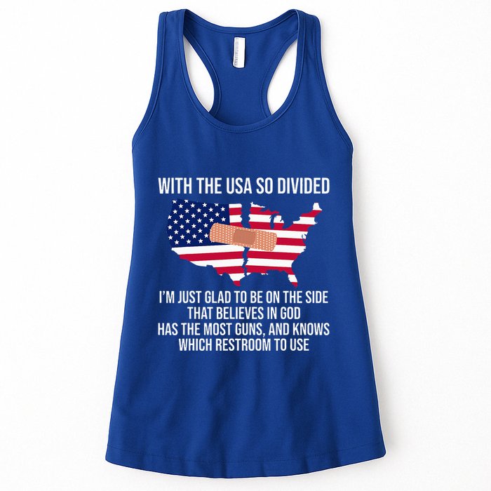 Glad To Be On The Side That Believes In God & Has Most Guns Womens Tank Top