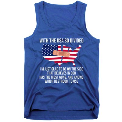 Glad To Be On The Side That Believes In God & Has Most Guns Tank Top