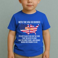 Glad To Be On The Side That Believes In God & Has Most Guns Toddler T-Shirt