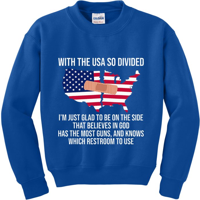 Glad To Be On The Side That Believes In God & Has Most Guns Kids Sweatshirt