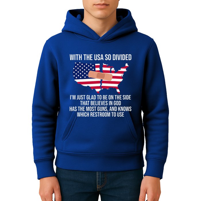 Glad To Be On The Side That Believes In God & Has Most Guns Kids Hoodie