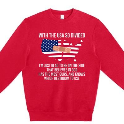 Glad To Be On The Side That Believes In God & Has Most Guns Premium Crewneck Sweatshirt