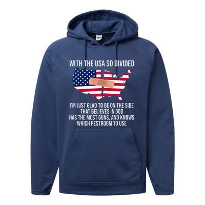 Glad To Be On The Side That Believes In God & Has Most Guns Performance Fleece Hoodie