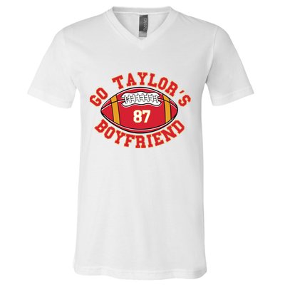 Go Taylors Boyfriend Football V-Neck T-Shirt