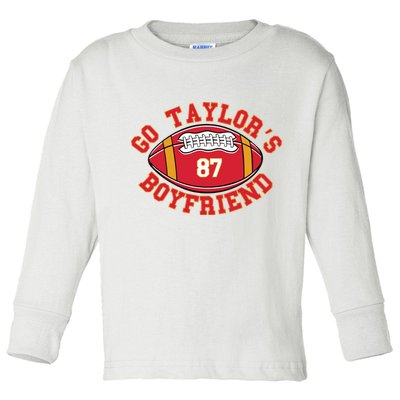 Go Taylors Boyfriend Football Toddler Long Sleeve Shirt