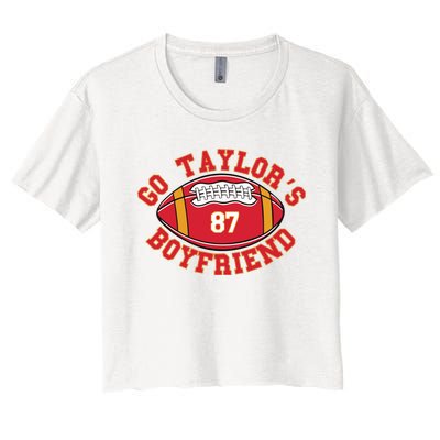 Go Taylors Boyfriend Football Women's Crop Top Tee