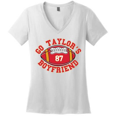 Go Taylors Boyfriend Football Women's V-Neck T-Shirt