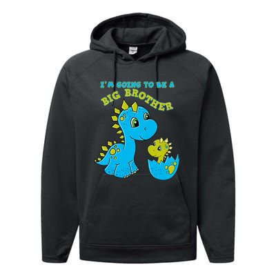 Going To Be A Big Brother Cute Dinosaur Lovers Performance Fleece Hoodie