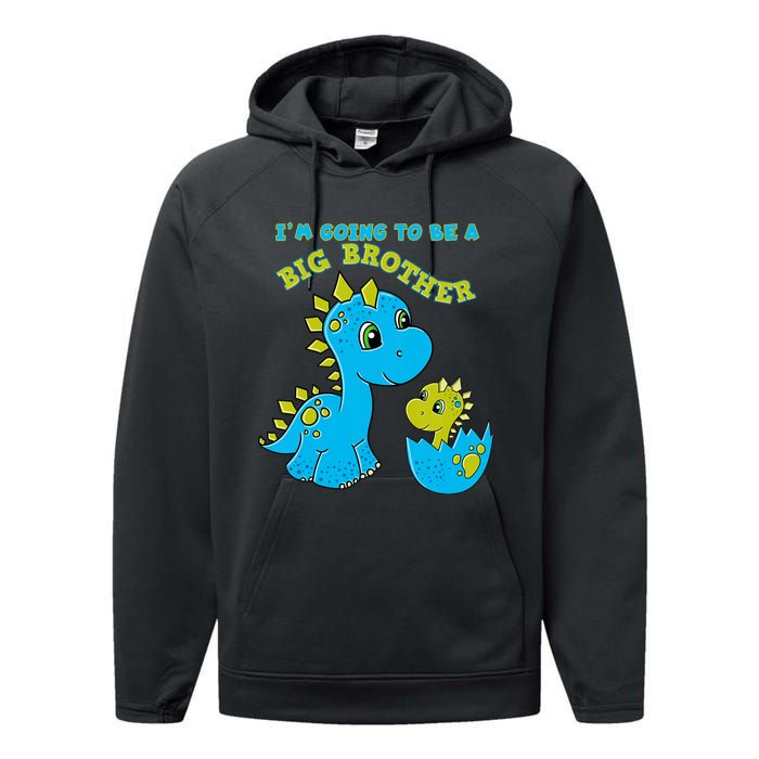 Going To Be A Big Brother Cute Dinosaur Lovers Performance Fleece Hoodie