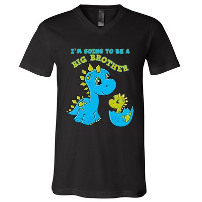 Going To Be A Big Brother Cute Dinosaur Lovers V-Neck T-Shirt