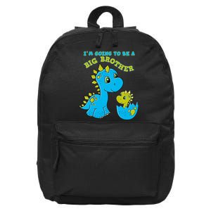 Going To Be A Big Brother Cute Dinosaur Lovers 16 in Basic Backpack