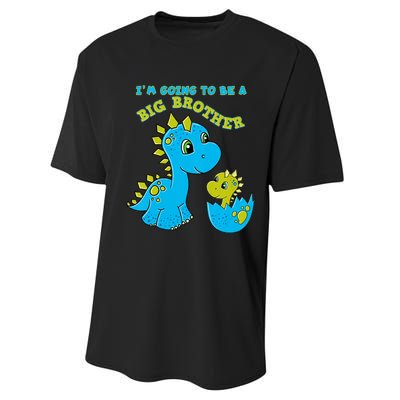 Going To Be A Big Brother Cute Dinosaur Lovers Performance Sprint T-Shirt