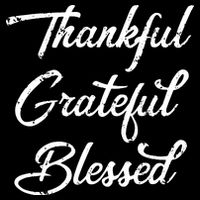 Grateful Thankful & Blessed Thanksgiving Cropped Pullover Crew