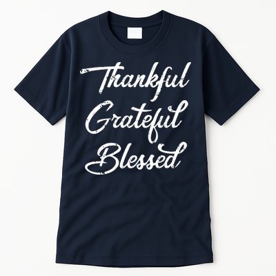 Grateful Thankful & Blessed Thanksgiving Tall T-Shirt