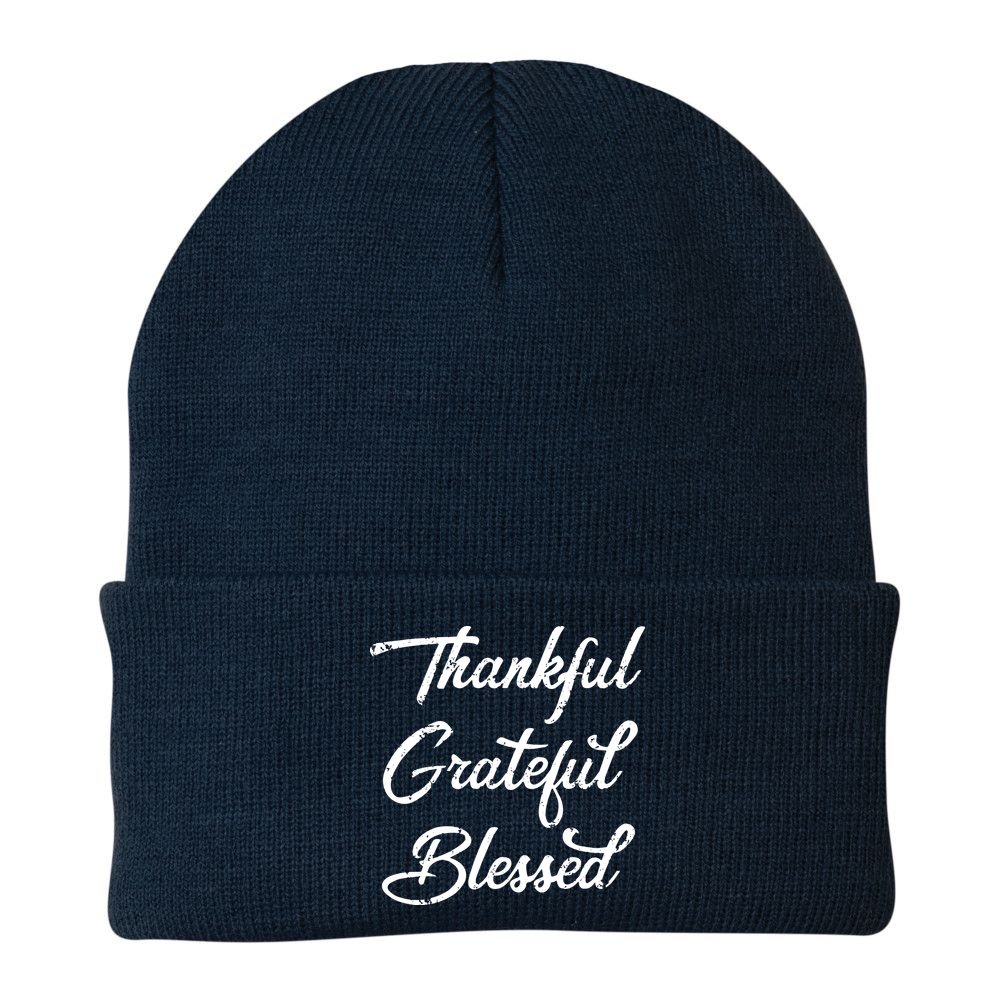 Grateful Thankful & Blessed Thanksgiving Beanie