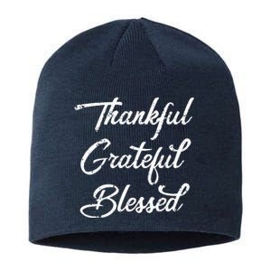 Grateful Thankful & Blessed Thanksgiving Sustainable Beanie