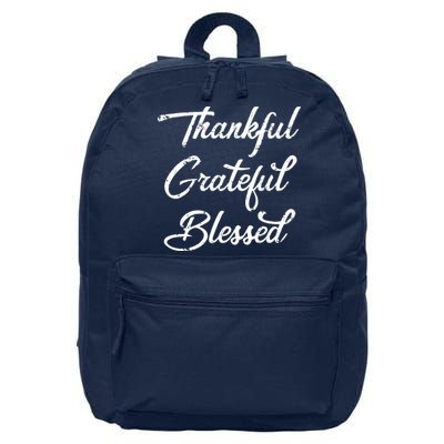 Grateful Thankful & Blessed Thanksgiving 16 in Basic Backpack