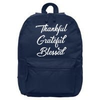 Grateful Thankful & Blessed Thanksgiving 16 in Basic Backpack