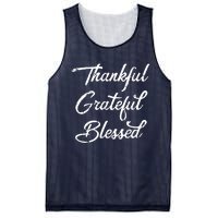 Grateful Thankful & Blessed Thanksgiving Mesh Reversible Basketball Jersey Tank