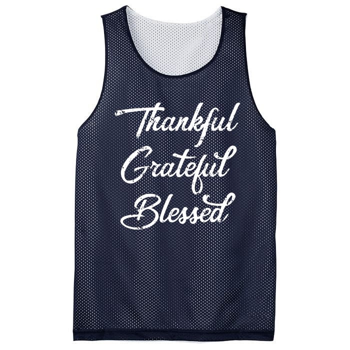 Grateful Thankful & Blessed Thanksgiving Mesh Reversible Basketball Jersey Tank