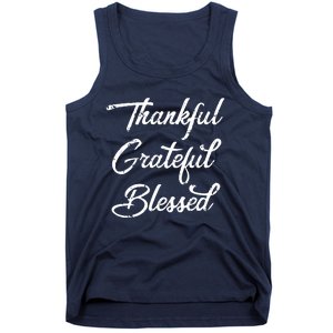 Grateful Thankful & Blessed Thanksgiving Tank Top