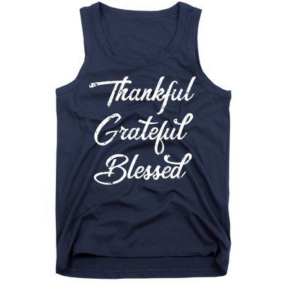 Grateful Thankful & Blessed Thanksgiving Tank Top