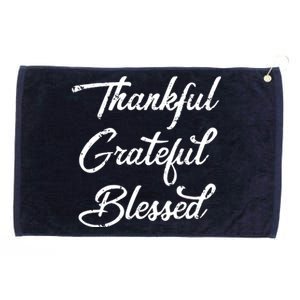 Grateful Thankful & Blessed Thanksgiving Grommeted Golf Towel