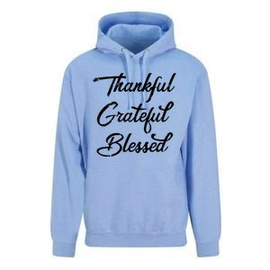 Grateful Thankful & Blessed Thanksgiving Unisex Surf Hoodie