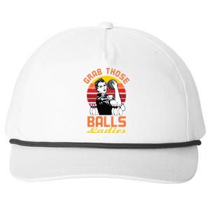 Grab Those Balls Ladies Bowling Retro For Women, Fun Bowling Snapback Five-Panel Rope Hat