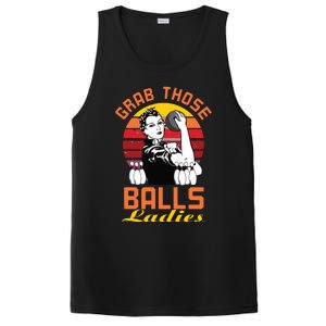 Grab Those Balls Ladies Bowling Retro For Women, Fun Bowling PosiCharge Competitor Tank