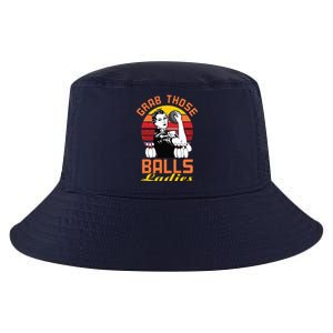 Grab Those Balls Ladies Bowling Retro For Women, Fun Bowling Cool Comfort Performance Bucket Hat