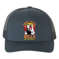 Grab Those Balls Ladies Bowling Retro For Women, Fun Bowling Yupoong Adult 5-Panel Trucker Hat