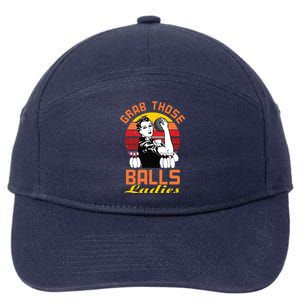 Grab Those Balls Ladies Bowling Retro For Women, Fun Bowling 7-Panel Snapback Hat