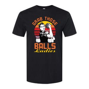 Grab Those Balls Ladies Bowling Retro For Women, Fun Bowling Softstyle CVC T-Shirt