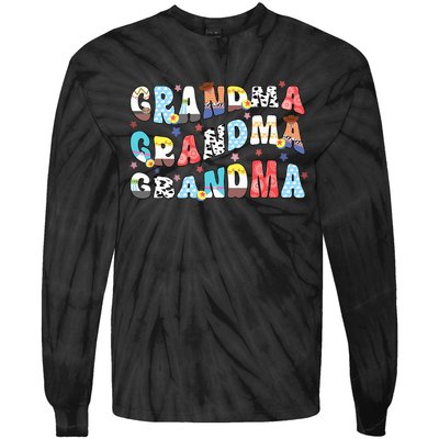 Grandma Toy Birthday Boy Story Family Matching Birthday Boy Tie-Dye Long Sleeve Shirt