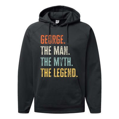 George The Best Man Myth Legend Funny Best Name George Performance Fleece Hoodie