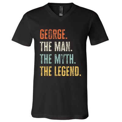 George The Best Man Myth Legend Funny Best Name George V-Neck T-Shirt