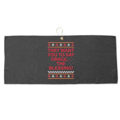 Grace The Blessing Ugly Christmas Sweaters Large Microfiber Waffle Golf Towel