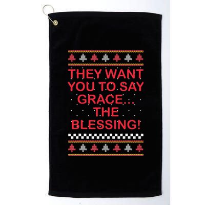 Grace The Blessing Ugly Christmas Sweaters Platinum Collection Golf Towel