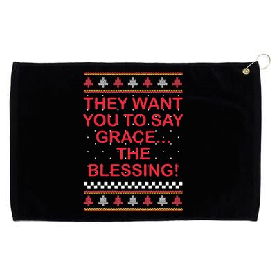 Grace The Blessing Ugly Christmas Sweaters Grommeted Golf Towel