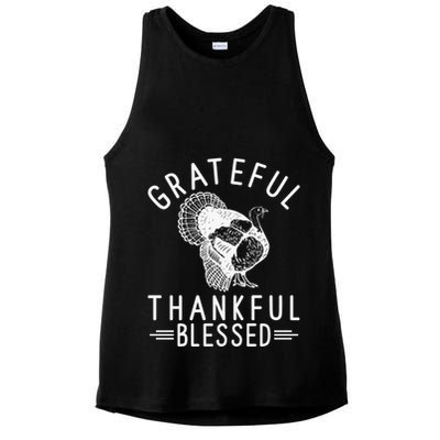 Grateful Thankful Blessed Ladies PosiCharge Tri-Blend Wicking Tank