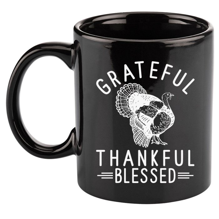 Grateful Thankful Blessed 11oz C Handle Ceramic Mug