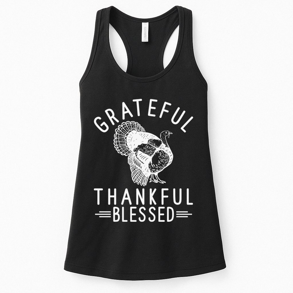 Grateful Thankful Blessed Womens Tank Top