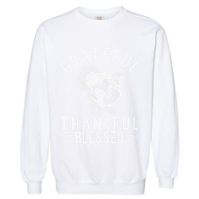 Grateful Thankful Blessed Garment-Dyed Sweatshirt