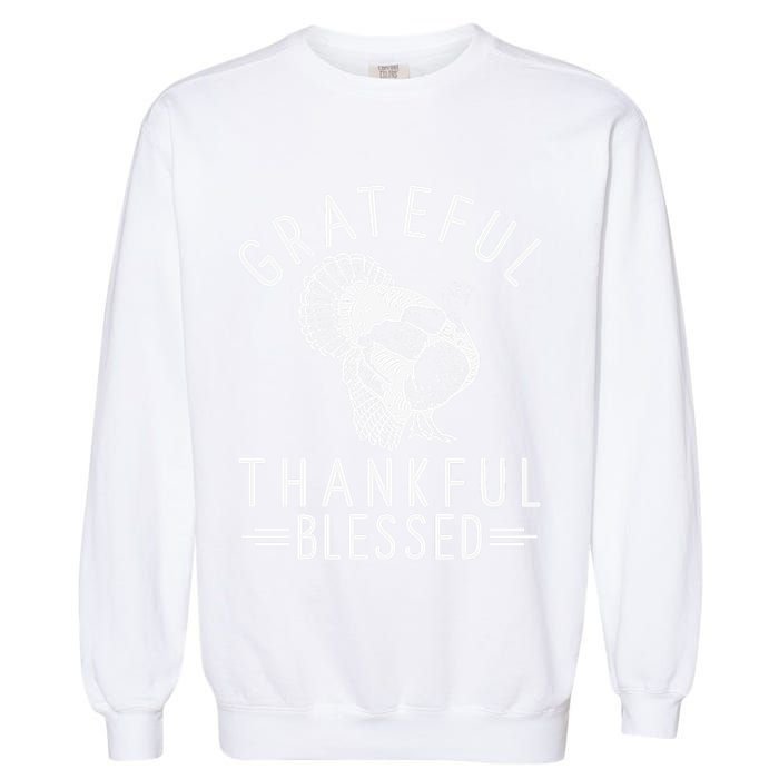 Grateful Thankful Blessed Garment-Dyed Sweatshirt