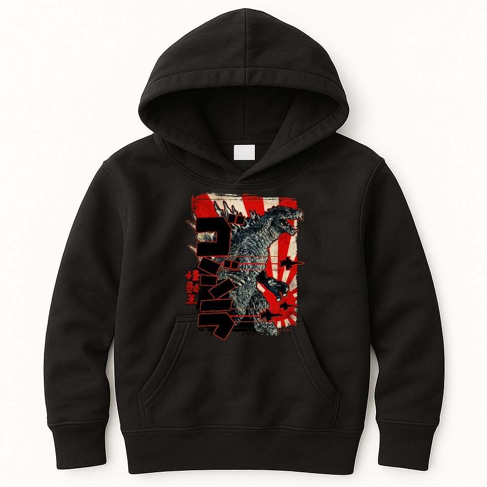 Monster Art Biollante Kaiju Alphabet Japanese Kids Hoodie