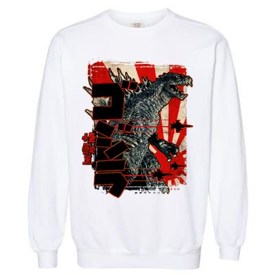 Monster Art Biollante Kaiju Alphabet Japanese Garment-Dyed Sweatshirt