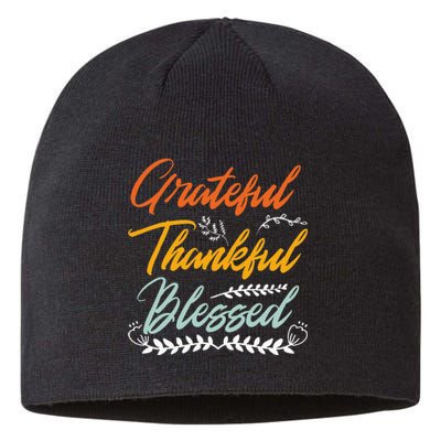 Grateful Thankful Blessed Thanksgiving Sustainable Beanie